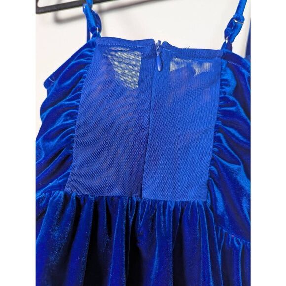 Bershka blue velour mini dress US Small - Picture 6 of 7
